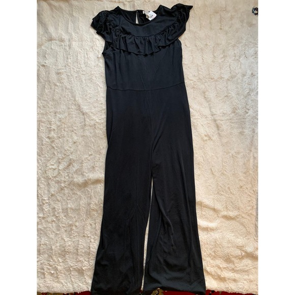 Mo:Vint Black Sheer Collarbone Jumpsuit - Picture 10 of 14